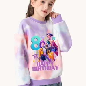 Kpop Demon Hunter Party Supplies Girl Sweatshirt Rumi Hoodies Autumn Pullover Children Long Sleeves Birthday Number Clothes Gift