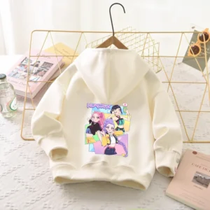 KPop Demon Hunteres Children Hoodie Spring Autumn Thin Sweatshirt Rumi Mira Zoey Cartoon Anime Jacket Boys Girls Fashion Clothes