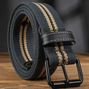 Men's full hole canvas waist belt, needle buckle belt, student youth versatile jeans belt, military training Korean version, ext