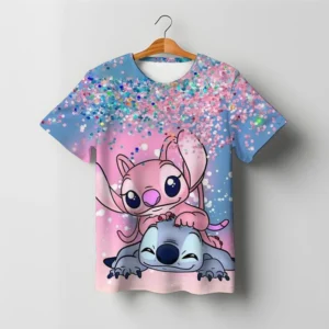 Kawaii Children's Stitch T-shirt Boys cartoon short sleeved kids girls casual T shirts clothing Baby top quick drying clothes