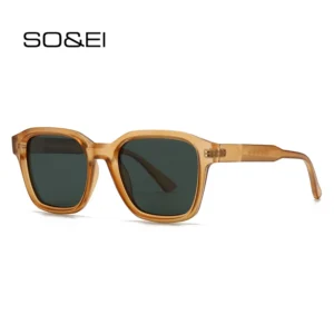 SO&EI Fashion Square Sunglasses Women Shades UV400 Retro Orange Blue Men Trending Sun Glasses