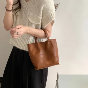 Soft Cowhide Tote Bag 2025 Minimalist Style Hand-held Wing Bag Genuine Leather Women's Single-shoulder Crossbody Designer Luxury