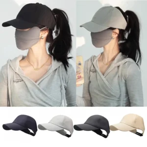 2025 New High Ponytail Baseball Cap for Women Girls Summer Sports Cap Fashion Casual Solid Color Cap Sun Hat with Ponytail Hole