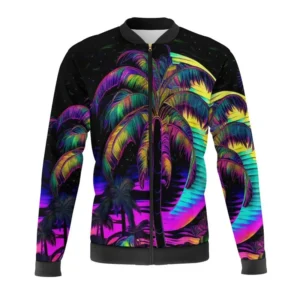 Neon Mushroom 3d Printed Jacket Men Women Unisex Coats Autumn New In Hawaiian Scenery Bomber Jacket Children Oversize Tracksuits