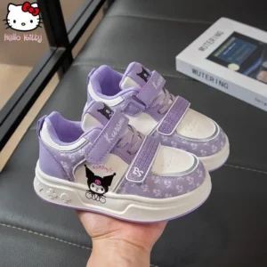 Kawaii Cartoon Children's Sneakers Hello Kitty Kuromi Spring and Autumn New Anime White Shoes Casual Shoes Sanrio Breathable
